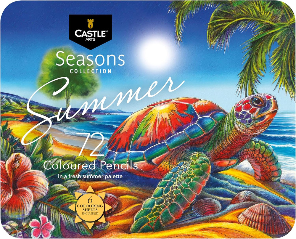 Castle Art Supplies 72 Summer Colored Pencils Set | Wax-Based Pencils with Soft,