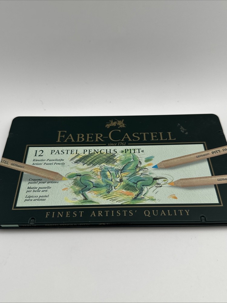 Faber-Castel FC112124 Pitt Pastel Pencils in A Metal Tin (24 Pack) Germany Made