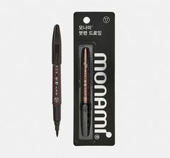 3pcs Monami Calligraphy Brush Pen, Training 1 Count (Pack of 3), Black