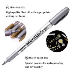 Metallic Marker Pens, Gold and Silver Metallic Permanent Markers for Artist I…