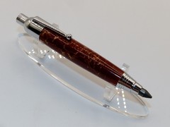 Chrome finish 5.6mm Sketch Pencil. Hand made with Red TruStone. #159
