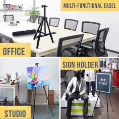 66″ Aluminum Tripod Adjustable Artist Field and Display Easel Stand, Tabletop