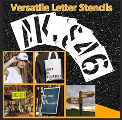 42 PCS Letter Stencils 3 Inch, Interlocking Craft Stencils Kit, Reusable Plas…