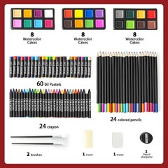 Juego de arte de lujo de 143 piezas, suministros de arte con 3 blocs de dibujo