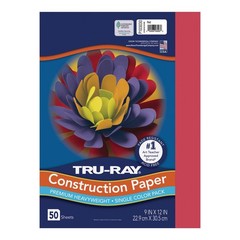 Dixon 9″ x 12″ Tru-Ray® Heavyweight Construction Paper – Red – 50 Packs