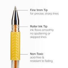 Kingart Glitter Rollerball Gel Pens 80 Sparkling Colors Soft-Grip Comfort Xl