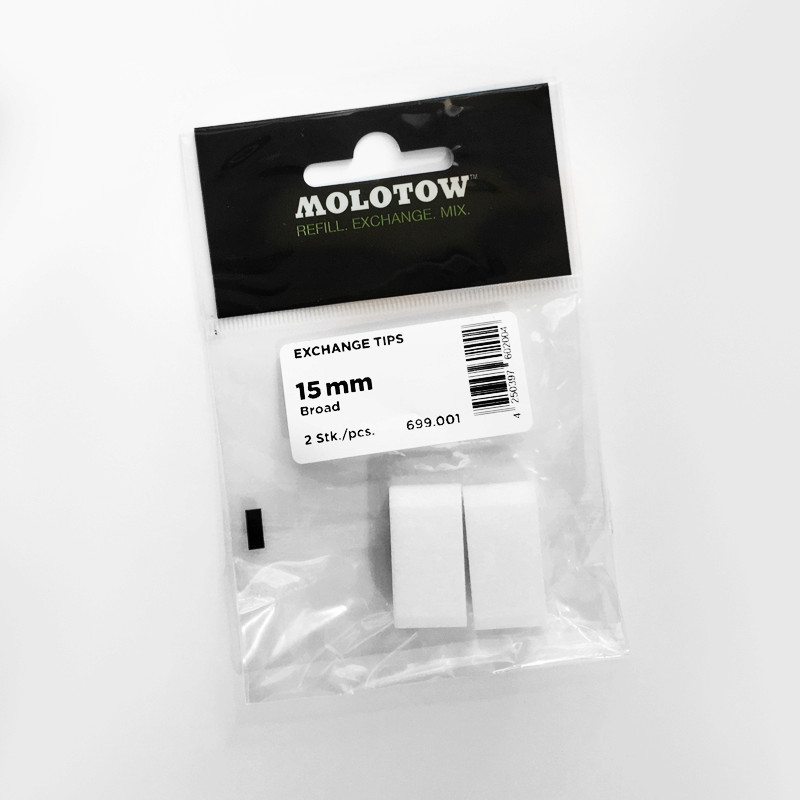 Molotow 15mm Broad Replacement Tips (2 Pcs.) Graffiti Art Paint Marker