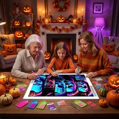 Horror Diamond Art Kits for Adults,Halloween 5D Diamond Painting Kits for Adults