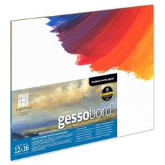 Gesso Wood Painting Panel, Gessobord, 12 x 16, 1/8 Flat Profile, Art Board