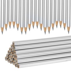 24 Pack Silver Streak Welders Pencil Metallic Marking Pencil Metal Pencils Fo…