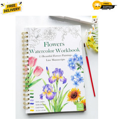 Watercolor Workbook, Water Coloring Book for Adult &Teens Beginners,15 Beauti…