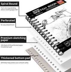 FIXSMITH 5.5″X8.5″ Sketch Book | 100 Sheets (68 Lb/100Gsm) Sketchbook| Acid Free