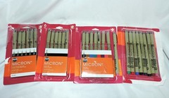 (4) Sakura Pigma Micron Pens Fine Line Art Pens 8 Color & Black Set Archival ink
