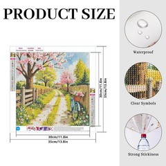 Diamond Painting Kit, Country Flowers Full Diamond Round Diamond Art, 5D DIY Art