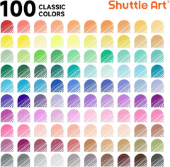 Shuttle Art Fineliner Colored Pens, 100 Colors 0.38Mm Fine Point Pens with Stenc