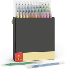 28 Colors Acrylic Paint Markers, Water-Based, No-Bleed, Waterproof Broad Tip