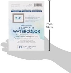 500 Series Ready Cut Watercolor Sheets, 140 Lb. Cold Press, 5 X 7 Inches, White,