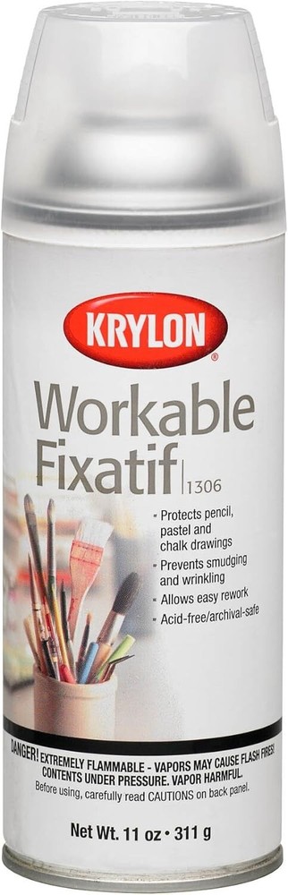 Krylon 1306 / K01306 Workable Fixatif Clear – Non Yellowing – 11 oz