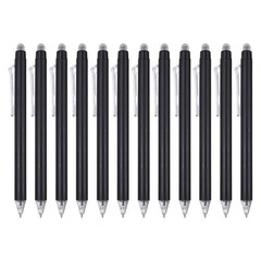 12Pcs 0.5mm Fine Point Retractable Erasable Gel Pens, Black