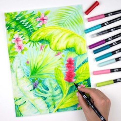 6 PCS ABT Dual Brush Pens Candy Colours ABT6P4 Professional Art Markers