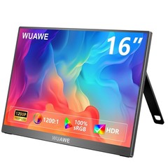 WUAWE Portable Monitor 16″ 1920x1200P 16:10 IPS Travel Monitor for Laptop wit…