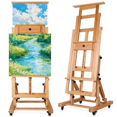 Movable Large H-Frame Painting Easel – Artist Studio Easel -Heavy Duty Art Easel