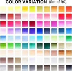Kuretake Zig Clean Color Real Brush 90 Colors Set, AP-Certified, Flexible B