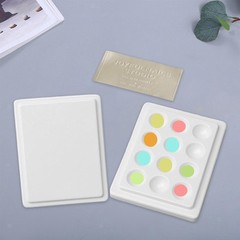 Ceramic Palette Rectangle Paint 12 Large Watercolor Acrylic Palette