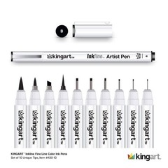 Fine Line Black Ink Pens Set of 10 Professional Waterproof Archival Non-Toxic US