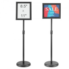 Pedestal Sign Holder, 8.5 x 11 Inch Vertical and Horizontal Adjustable Poste…