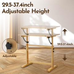 Wood Drafting Table – Adjustable Height, 35.5″X23.5″ Plan Table for Construction