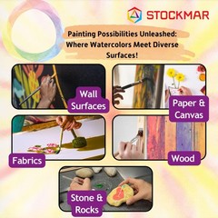 Complete Paint Set – 12 Colors, in Wooden Storage , Includes 2 Natural Brushe…