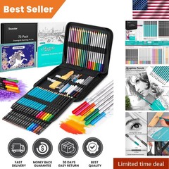 Complete 73-Piece Art Supplies Kit for Adults, Teens & Kids – Sketch & Color