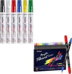 Paint Pens Paint Markers – 6 Colors Medium Tip Oil Based Paint Pens and 24 Color