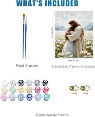 Paint by Numbers for Adults and Kids Beginner, Jesus Hugging Woman Christian …