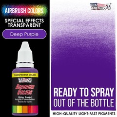 US Art Supply 1-Ounce Transparent Deep Purple Airbrush Paint