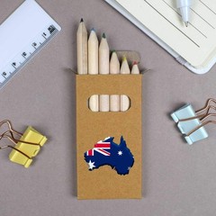 6 x ‘Australia Country’ Short 85mm Pencils / Coloured Pencil Set (PE00048980)