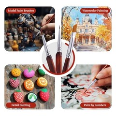 Kolinsky Sable Miniature Paint Brushes- 3pcs Detail Paint Brushes Drybrush for