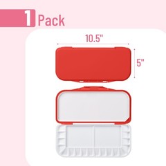 Mr. Pen- Airtight Watercolor Palette with Lid, 18 Wells & 2 1 Pack, Red