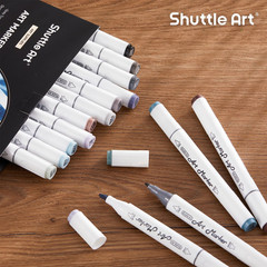 Shuttle Art 15 Colors Grey Tones Dual Tip Art Marker, Alcohol Based Marker Pens