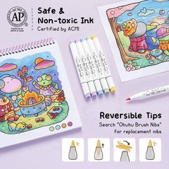 Ohuhu x Coco Wyo Cozy Mood Coloring Kit Honolulu B 48 Colors Alcohol Markers NIB