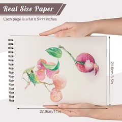 Sketch Book 8.5×11 inch, Spiral Bound 8.5 x 11inch(1 Pack), Reddish brown