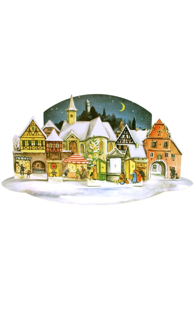 ADV933 – Sellmer Advent – 3-Dimensional Village Scene – Replica of 1955 Desig…