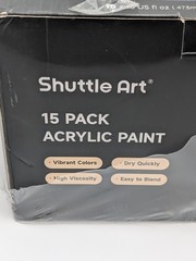 Acrylic Paint, 15 Pack Acrylic Paint Large Bottle Set, 473ml/16oz 14+1 Colors