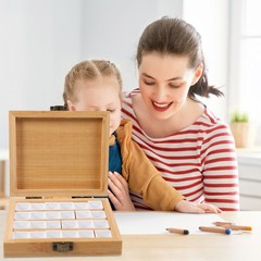 Wood Paint Pallet Aluminum Alloy Watercolor Box Mini Palette Portable