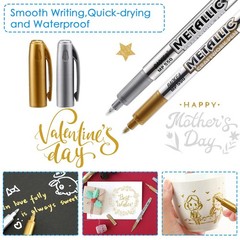 Gold and Silver Marker Metallic, Fine Point Gold and Silver Markers Permanent…
