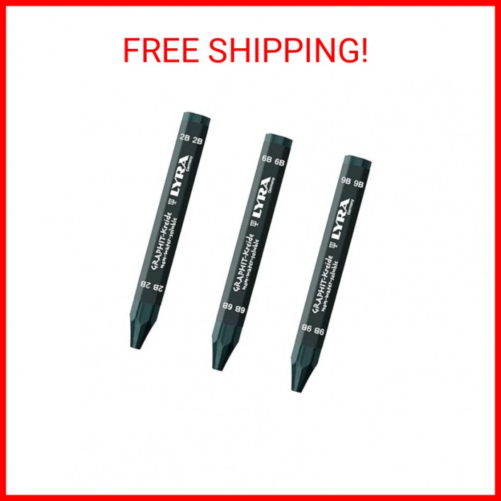 Lyra WATERSOLUBLE Crayons, Assorted 2B, 6B, 9B