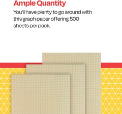 Graph Paper, 1/4 Inch Rule, 9 X 12 Inches, Manila, 500 Sheets