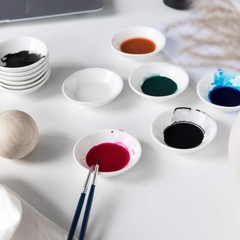 12 PCS Ceramic Painting Color Palette, Empty 12 Count (Pack of 1), Round