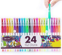 24 Vibrant Glitter Gel Pens with Non-Toxic Ink – Perfect for Artistic Creations